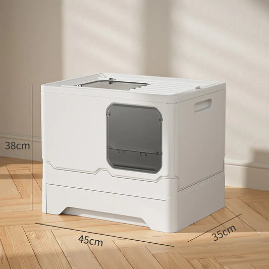 Extra Large Enclosed Cat Litter Box with Drawer